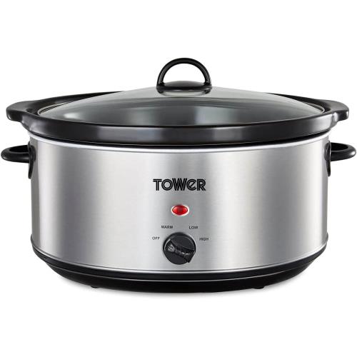 Noel Grimley Electrics - Tower T16040 6 5L Slow Cooker Stainless Steel