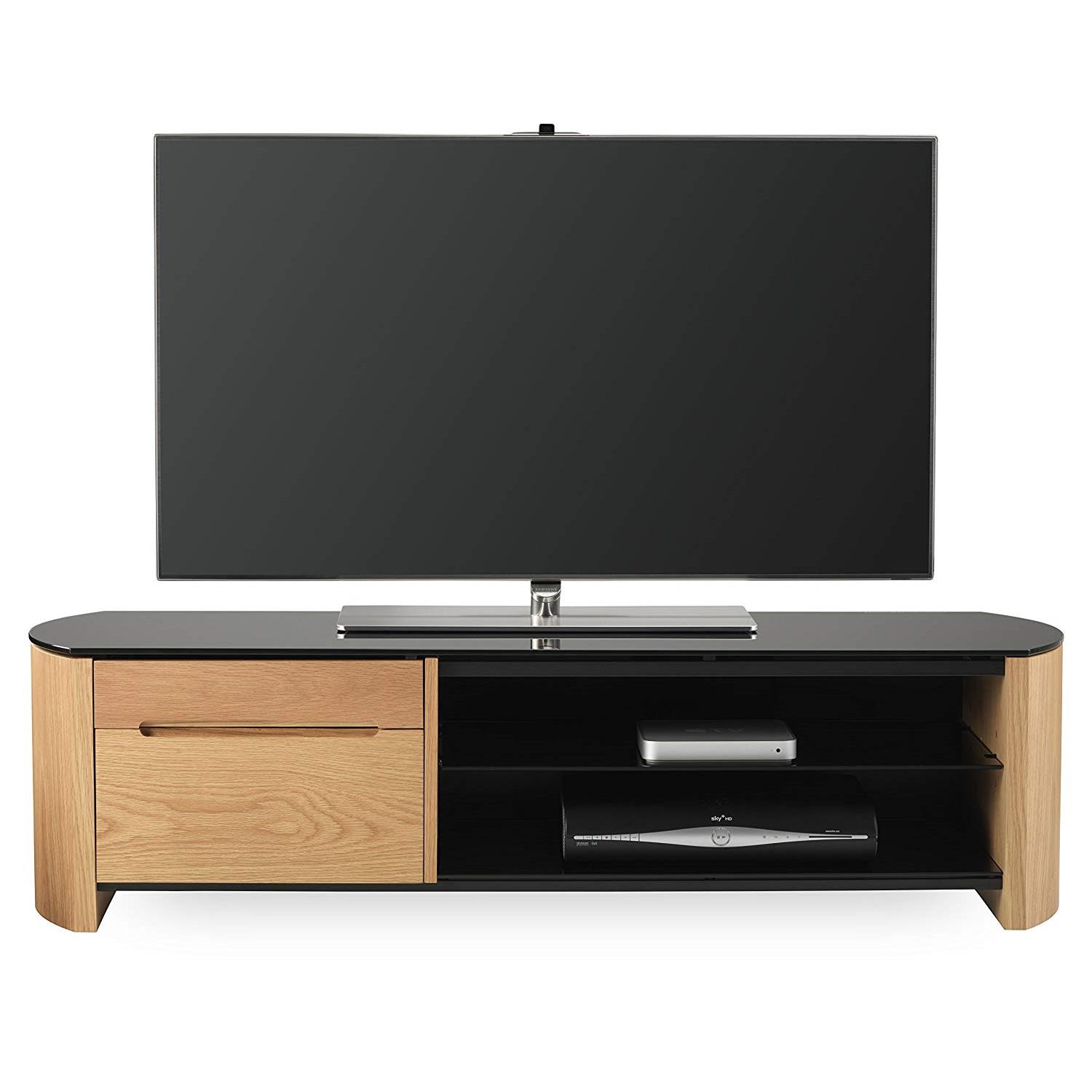 Noel Grimley Electrics Alphason Finewoods Light Oak TV Stand FW1350CB LO