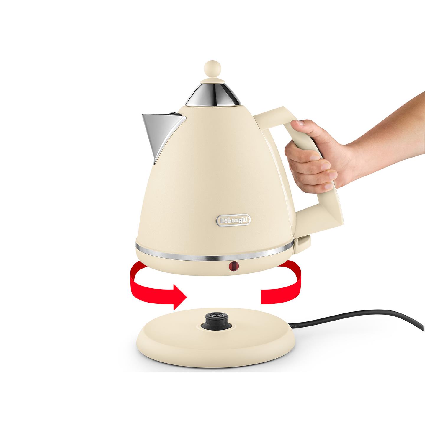 Noel Grimley Electrics Delonghi Argento Flora Cream Kettle KBX3016BG