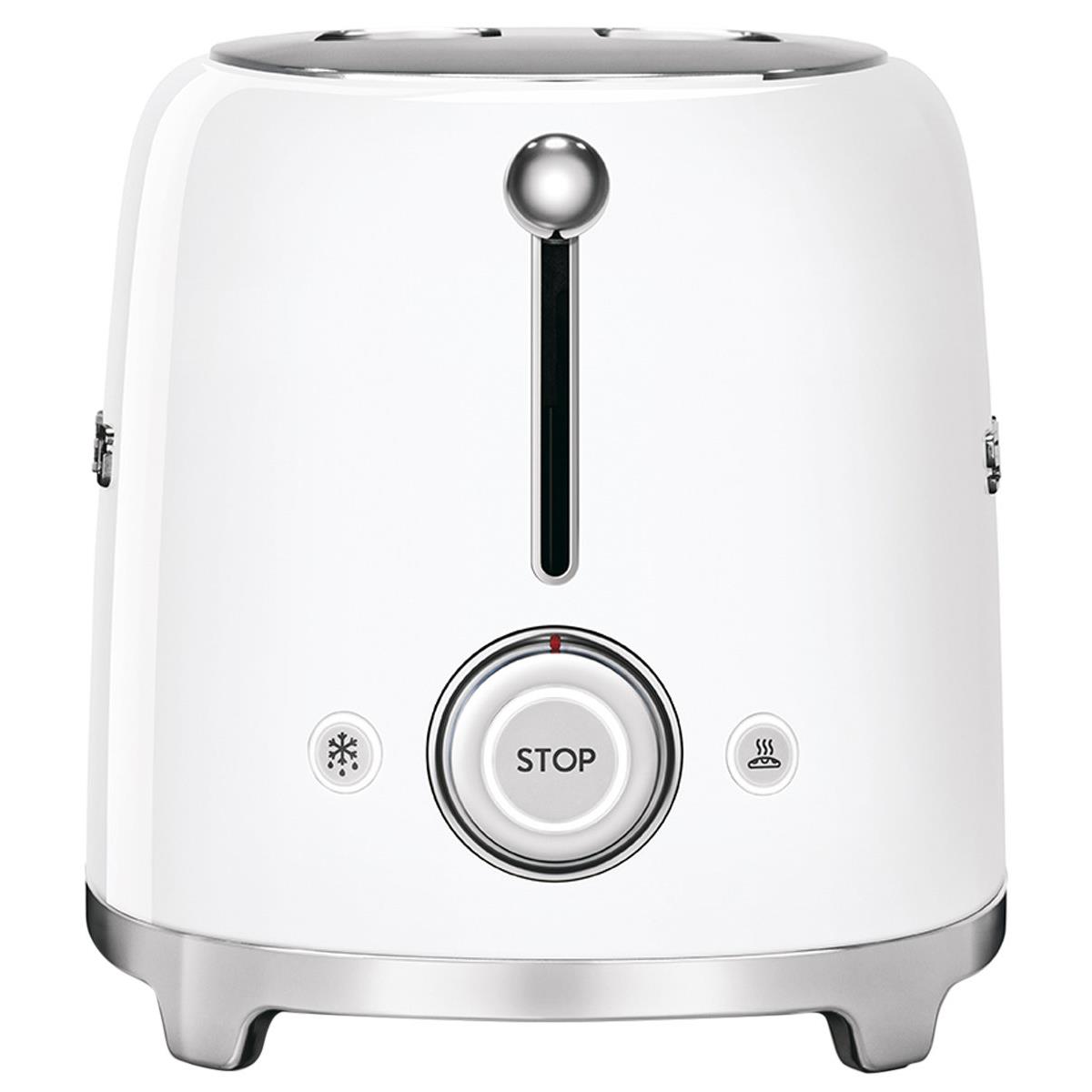 Noel Grimley Electrics Smeg 2 Slice Retro White Toaster TSF01WHUK