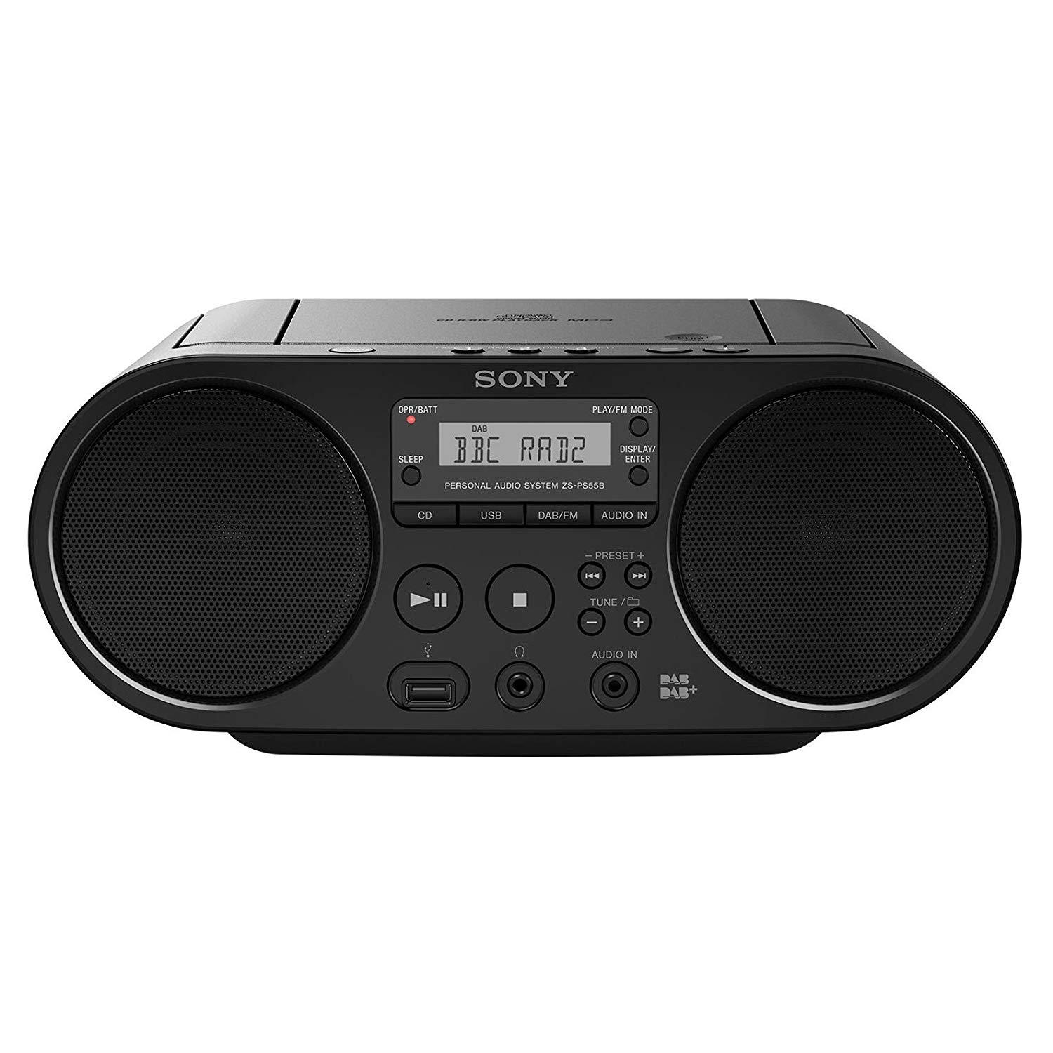 radio cd sony boombox zs ps55b noir