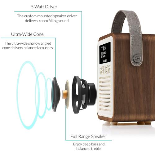 MYVQ - Retro Mini - DAB/DAB+ Digital Radio & Bluetooth Speaker